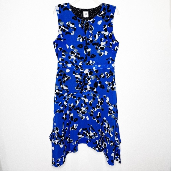 Cabi Electric Blue Untamed Midi Dress 5576 Ink Dot - Picture 4 of 13